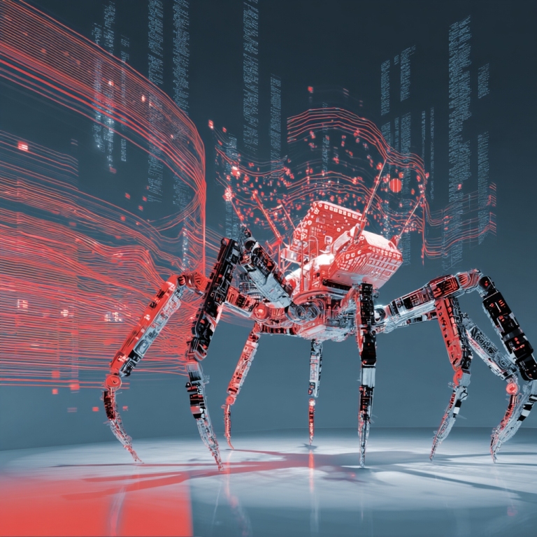 Abstract visualization of an AI agent losing coherence under high-entropy conditions